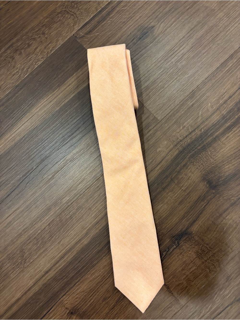 Men's Peach Linen Necktie - Slim